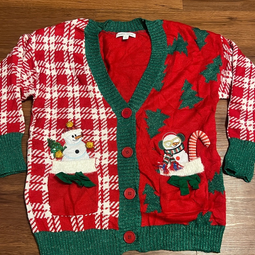 Celebrate Together snowman glitter Christmas Sweater women’s size S - Picture 10 of 11